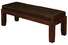 Load image into Gallery viewer, Faith WYNHAM Amsterdam Large Studded Leather Teak Bench 120 cm