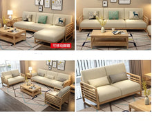 Load image into Gallery viewer, ARIA Luxury Scandinavian Sofa Solid Wood Nordic Style ( Walnut / Natural Color , 10 Combination Set )