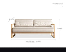 Load image into Gallery viewer, CHLOE Scandinavian Sofa American Hardwood Japanese Style ( Choice of 5 Size , 7 Fabric Color, Frame Walnut, Natural, Black )
