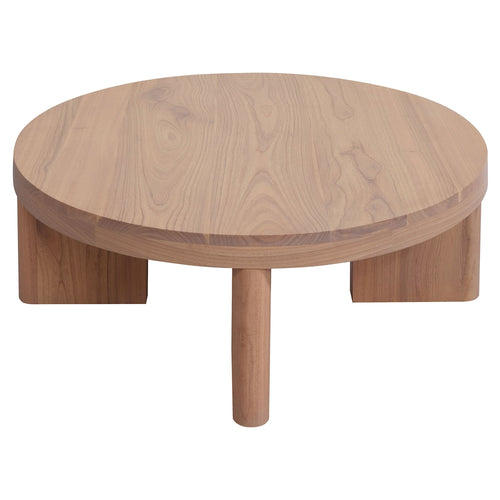 RADISSON Apollo Teak Wood Round Coffee Table, 90cm, Natural