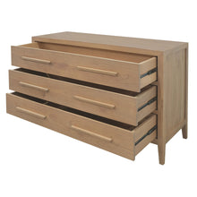 Load image into Gallery viewer, RADISSON Dion Teak Wood 3 Drawer Chest of Drawers Dresser, Natural Other Color Option
