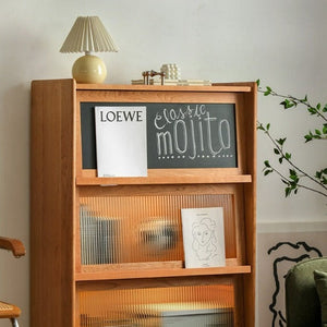 AMINA Solid Wood Bookcase & Cabinet Storage