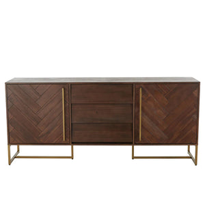 DELANEY Herringbone Solid Wood American Ash Acacia Sideboard Buffet Cabinet