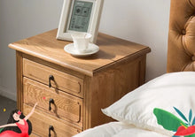 Load image into Gallery viewer, EZEKIEL American French Country Bedside Table 3 Drawers ( Select from 3 Color )