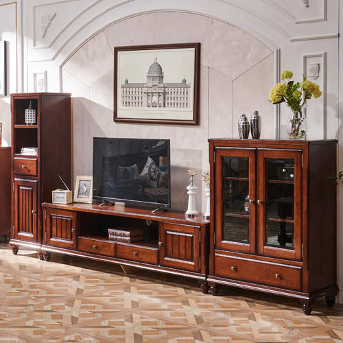 NATALIE TV Console Cabinet Display American Solid Wood