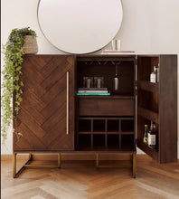 Load image into Gallery viewer, CHARLEE  Bar Counter Solid Wood Wine Rack Cabinet