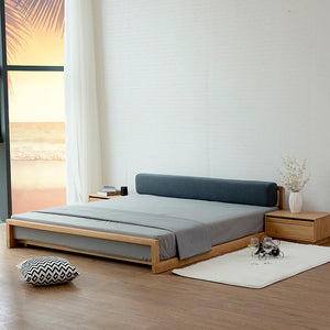 ADACHI Japanese Style Solid Wood Tatami Oak Bed