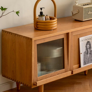 MADILYN Solid Wood TV Stand Cabinet Console