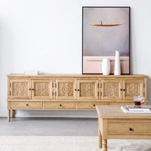 Load image into Gallery viewer, SKYLAR French Moroccan Buffet Cabinet Retro Rustic Solid Wood Carved for TV and Storage