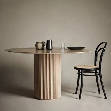 JAYLA NEW YORK REGIS Minimalist Round Dining Table Solid Wood
