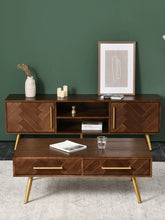 Load image into Gallery viewer, LILAH Herringbone TV Console Solid Wood American Ash Cabinet