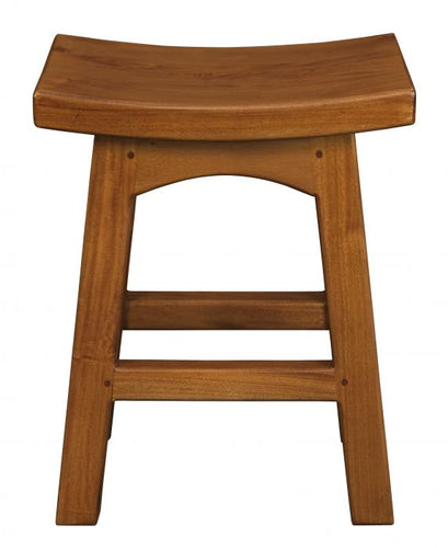 HADLEY Wynham Solid Full Wooden Stool 48cm - Light Pecan