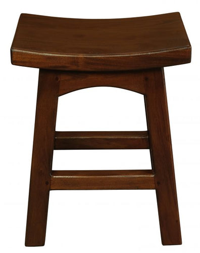 HADLEY Wynham Solid Full Wooden Stool 48cm - Mahogany