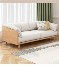 Load image into Gallery viewer, ELLIE Scandinavian Sofa Japanese Nordic Style Full Wood Frame 90 to 260 cm   ( 1, 2 3 Seater, Choice of 6 Size, 5 Color )