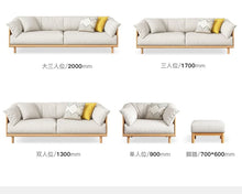 Load image into Gallery viewer, ELLIE Scandinavian Sofa Japanese Nordic Style Full Wood Frame 90 to 260 cm   ( 1, 2 3 Seater, Choice of 6 Size, 5 Color )