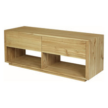 Load image into Gallery viewer, OSCAR WYNHAM Teak Timber 2 Drawer TV Console Unit, 140cm, Natural