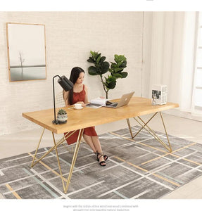 IAN Dining Table Live Edge Slab Modern Minimalist Design Nordic
