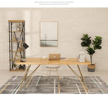 Load image into Gallery viewer, IAN Dining Table Live Edge Slab Modern Minimalist Design Nordic