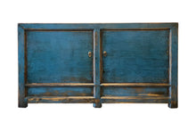 Load image into Gallery viewer, 李 Li Blue 2 Door Sideboard. New, Reclaimed Pine Wood