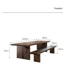 Load image into Gallery viewer, JOLENE Japanese Scandinavian Style Retro Solid Wood Dining Table