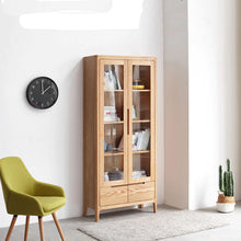 Load image into Gallery viewer, KAYDEN Scandinavian Nordic Glass Display Cabinet Bookcase