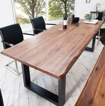 Load image into Gallery viewer, WAREHOUSE SALE AUBREY Modern Industrial Solid Wood Dining Table  ( 4 Color Selection ) Special Price $499 - 899