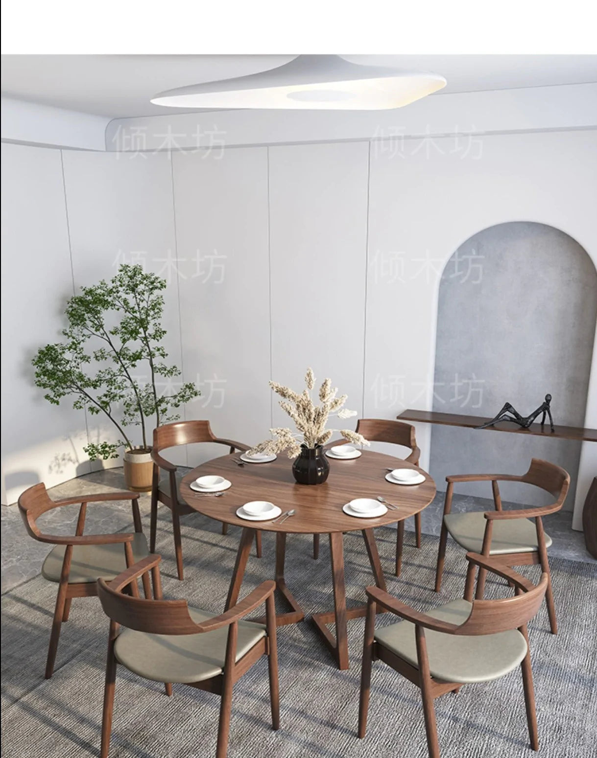 LEILANI Hiroshima Princess Chair Solid Wood Round Dining Conference Table  Option Choice of Size