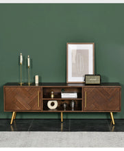 Load image into Gallery viewer, LILAH Herringbone TV Console Solid Wood American Ash Cabinet