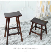 Load image into Gallery viewer, Luca High Bar Stool Solid Wood Saddle High Chair Cafe BR 067 WD