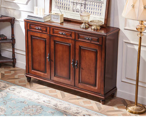 NAOMI Boston Hilton Buffet Sideboard Cabinet American Country Solid Wood for Cloth Wine Shoe ( 2 Design )
