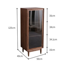 Load image into Gallery viewer, PAIGE SWEDEN Glass Display Solid Wood Living Room Cabinet Modern Minimalist