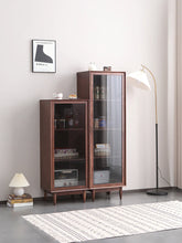 Load image into Gallery viewer, PAIGE SWEDEN Glass Display Solid Wood Living Room Cabinet Modern Minimalist