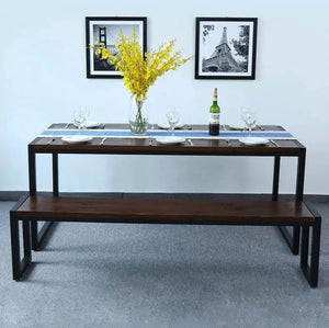 VERA Rustic Ultra Slim Wooden Elegant Dining Table