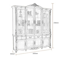 Load image into Gallery viewer, RUBY BOSTON Glass Display American Classic Solid Wood Bookcase / Desk