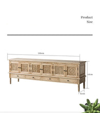 Load image into Gallery viewer, SKYLAR French Moroccan Buffet Cabinet Retro Rustic Solid Wood Carved for TV and Storage