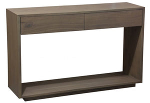 OSCAR WYNHAM 2 Drawer Sofa Table Teak Solid Wood - Latte