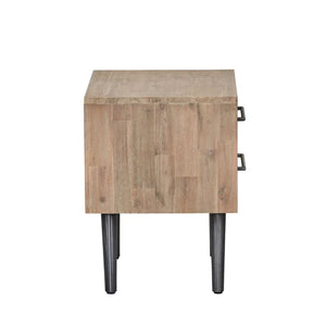ZACHARY Herringbone Bedside Table Modern Solid Wood