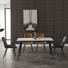 Load image into Gallery viewer, SAMANTHA Faux Leather Chair , Marble Dining Conference Table Option ( Select from 3 Color )