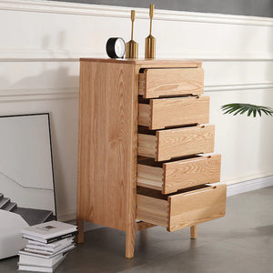 Bianca HYATT Chest Drawers Pure American Solid Wood high Chest of Drawers Modern Minimalist Japanese ( Walnut & Natural Colour)