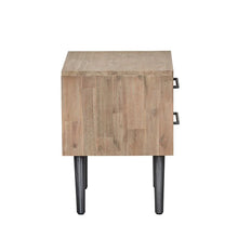 Load image into Gallery viewer, ZACHARY Herringbone Bedside Table Modern Solid Wood