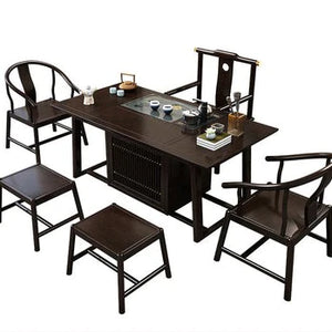 JANE NEW YORK RADISSON Imperial Dining Tea Table Oriental Design Solid Wood Chair Set