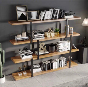 MAVIS Industrial Solid Wood Bookcase Display Shelf