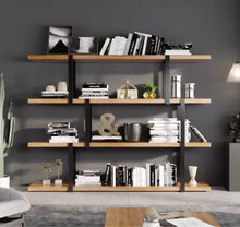 Load image into Gallery viewer, MAVIS Industrial Solid Wood Bookcase Display Shelf
