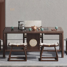Load image into Gallery viewer, JACQUELINE NEW YORK RITZ Chinese Style Modern Minimalist Tea Table Dining Conference Solid Wood and Chair Set